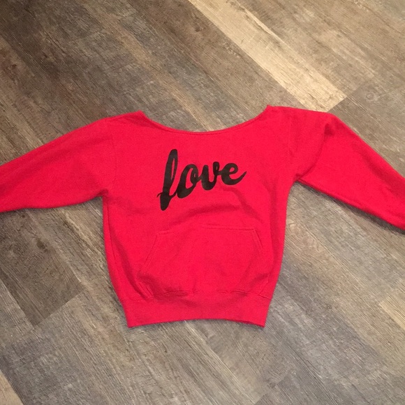 Sweaters - Off the shoulder “Love” sweatshirt ❤️❤️❤️